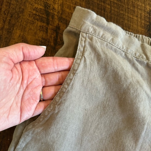 Fresh Laundry | Wide Leg Cropped Linen Pants, Desert - Picture 5 of 10